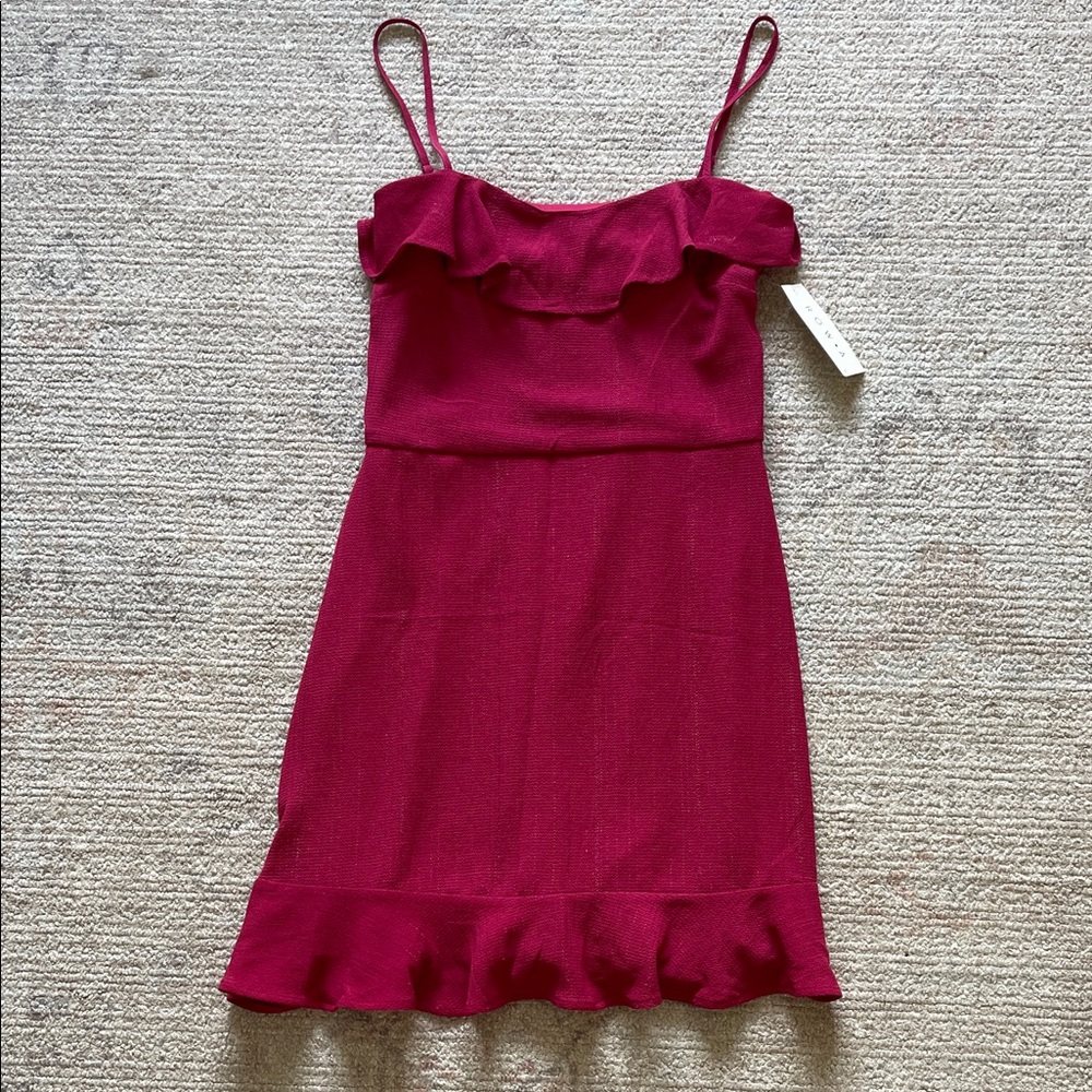 Elegant Burgundy Ruffle Dress